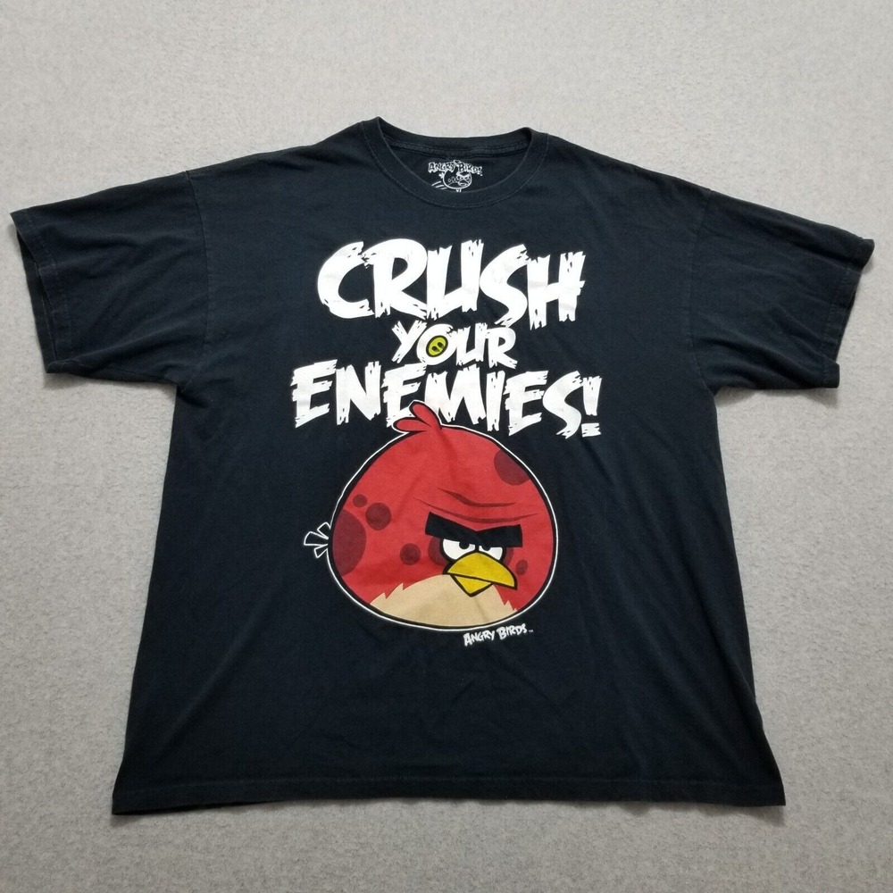 Angry Birds‎ Shirt Mens XL Black Short Sleeve Crew Neck